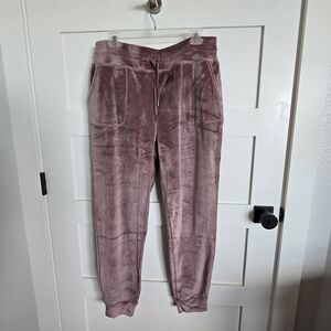 32 Degrees Mauve Pink Velour Jogger Pants. Size Large. NWT.
